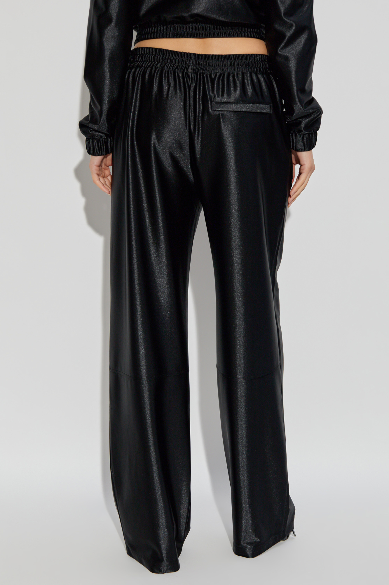Black Trousers with a shimmering finish T by Alexander Wang
